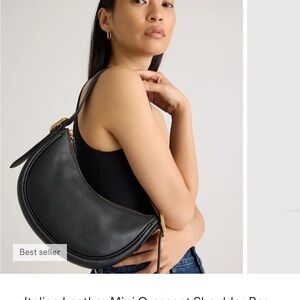 Leather Mini Crescent Shoulder Bag